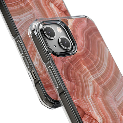 Blushing Rose Strata · Clear Impact Magnetic Phone Case for iPhone · Pink