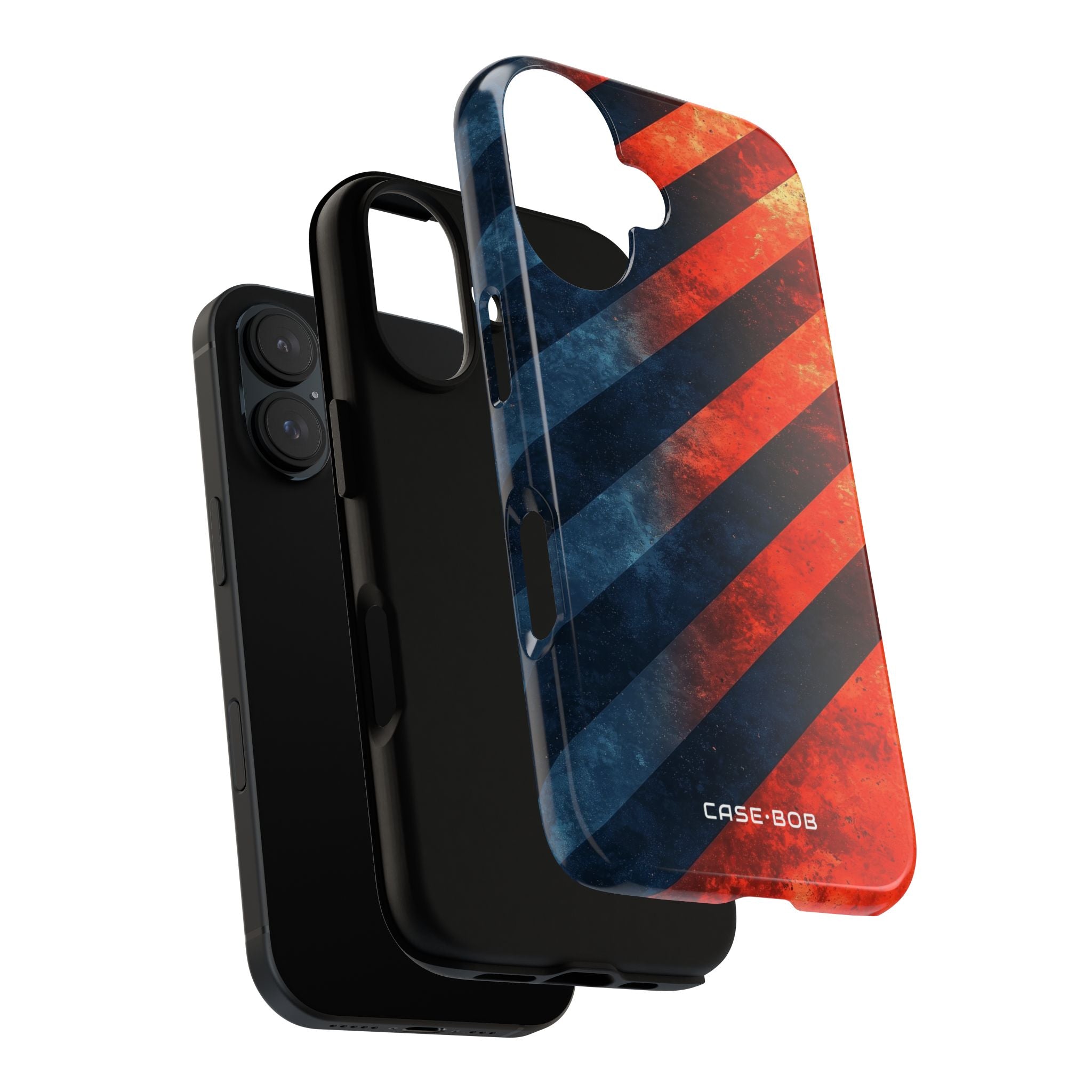Diagonal Stripes Blaze iPhone 16 Case - Tough