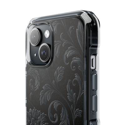 Obsidian Damask · Clear Impact Magnetic Phone Case for iPhone ·  Black