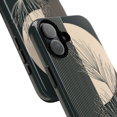 Black Tough Phone Case for iPhone - Obsidian Sand Willow