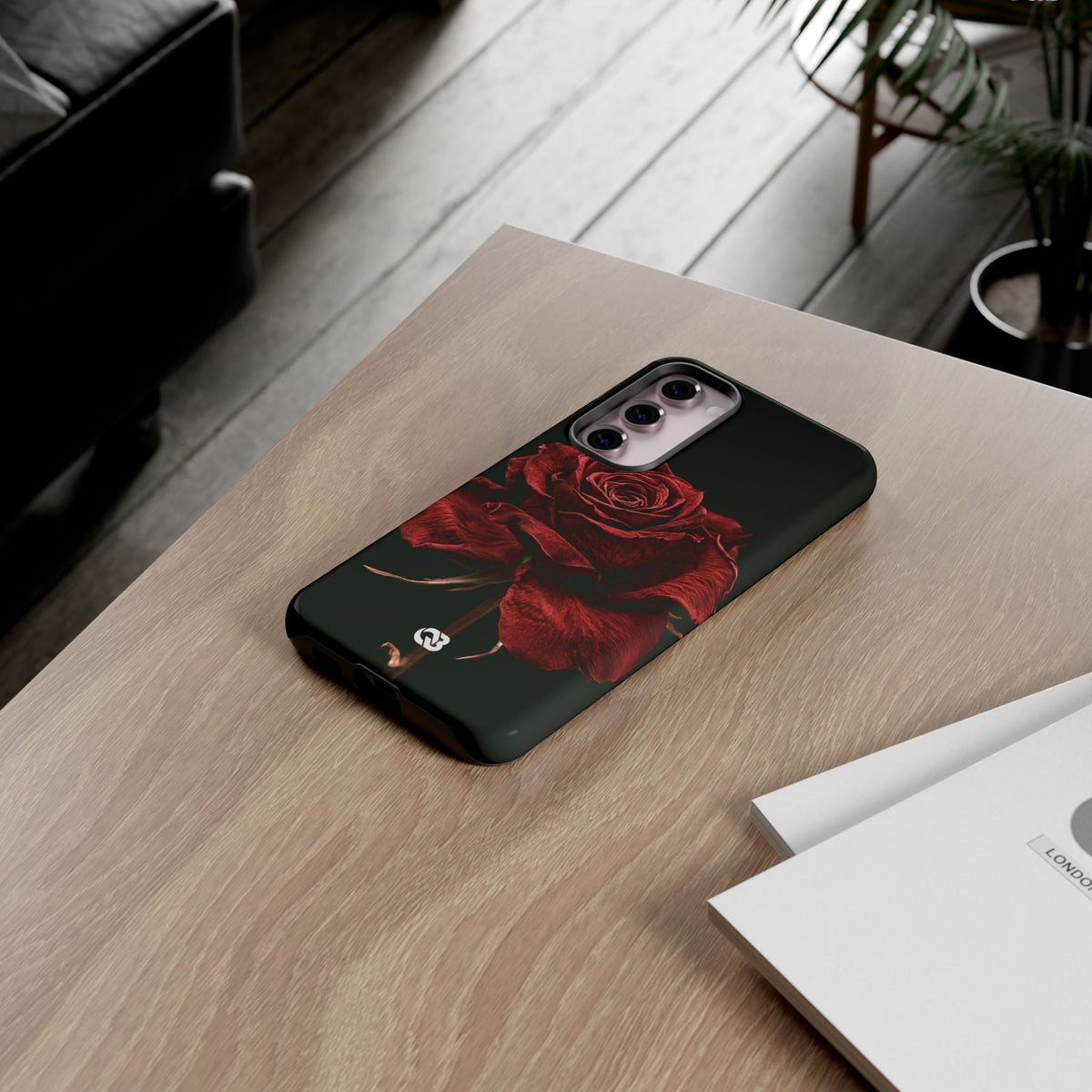 Crimson Noir Rose · Tough Phone Case for Samsung · Black