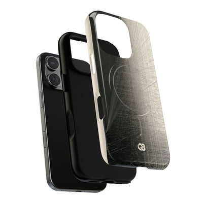 Beige Tough 2.0 Magsafe Phone Case for iPhone - Brutalist Graphite Grid