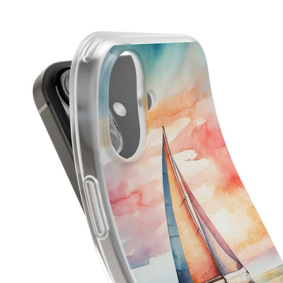 Crimson Horizon Sail · Soft Custodia per iPhone