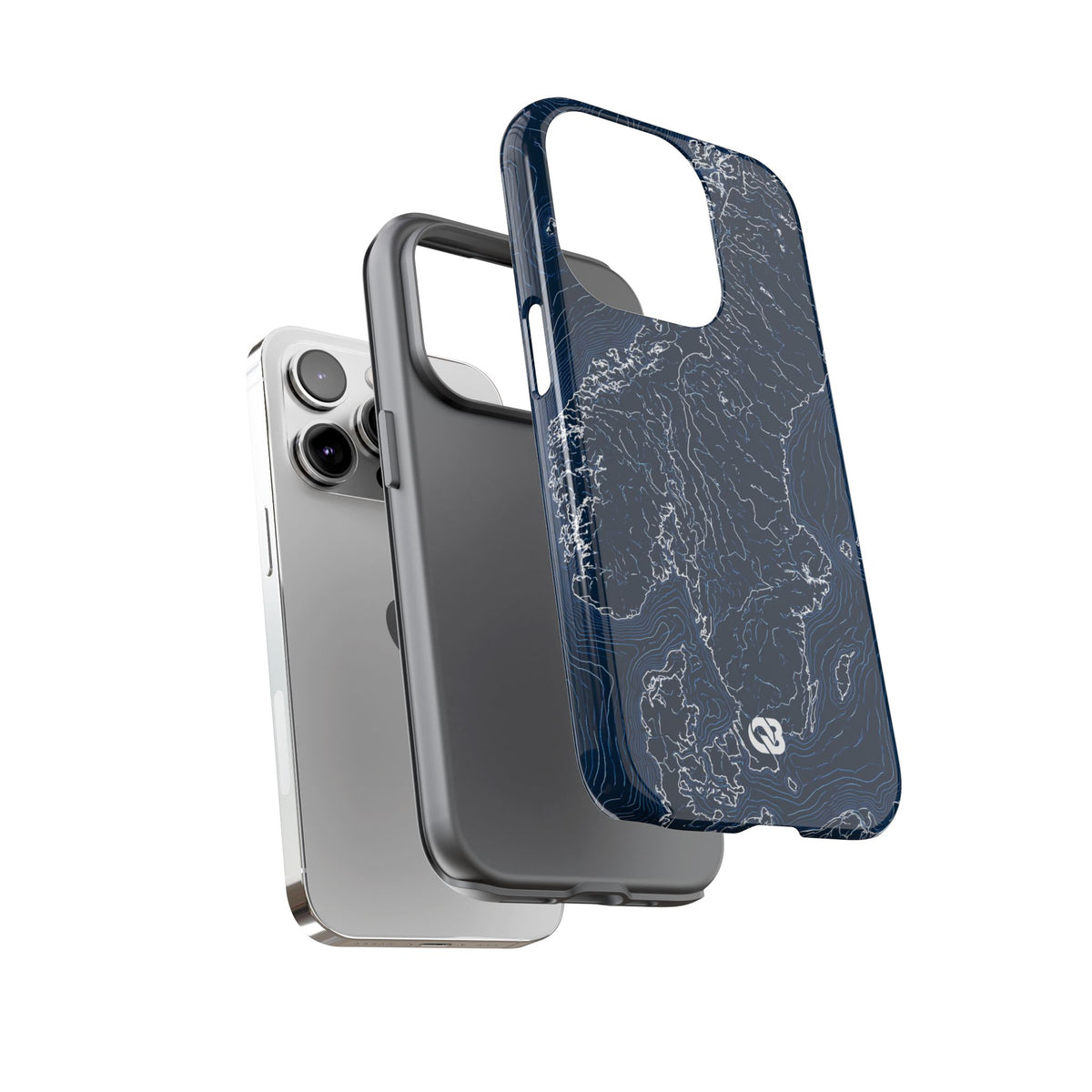 Nordic Contour Chart · Tough Phone Case for iPhone · Blue