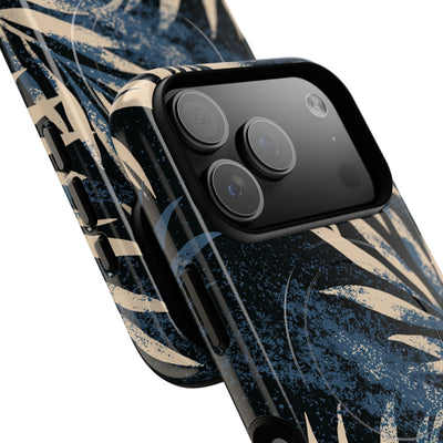 Blue Tough 2.0 Magsafe Phone Case for iPhone - Indigo Sandstone Palm