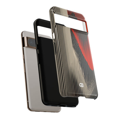 Red Tough Phone Case for Google Pixel - Crimson Pulse Topo