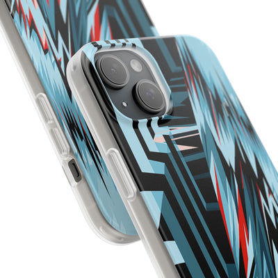 Blue Lite Phone Case for iPhone - Glitch Peak Cyan