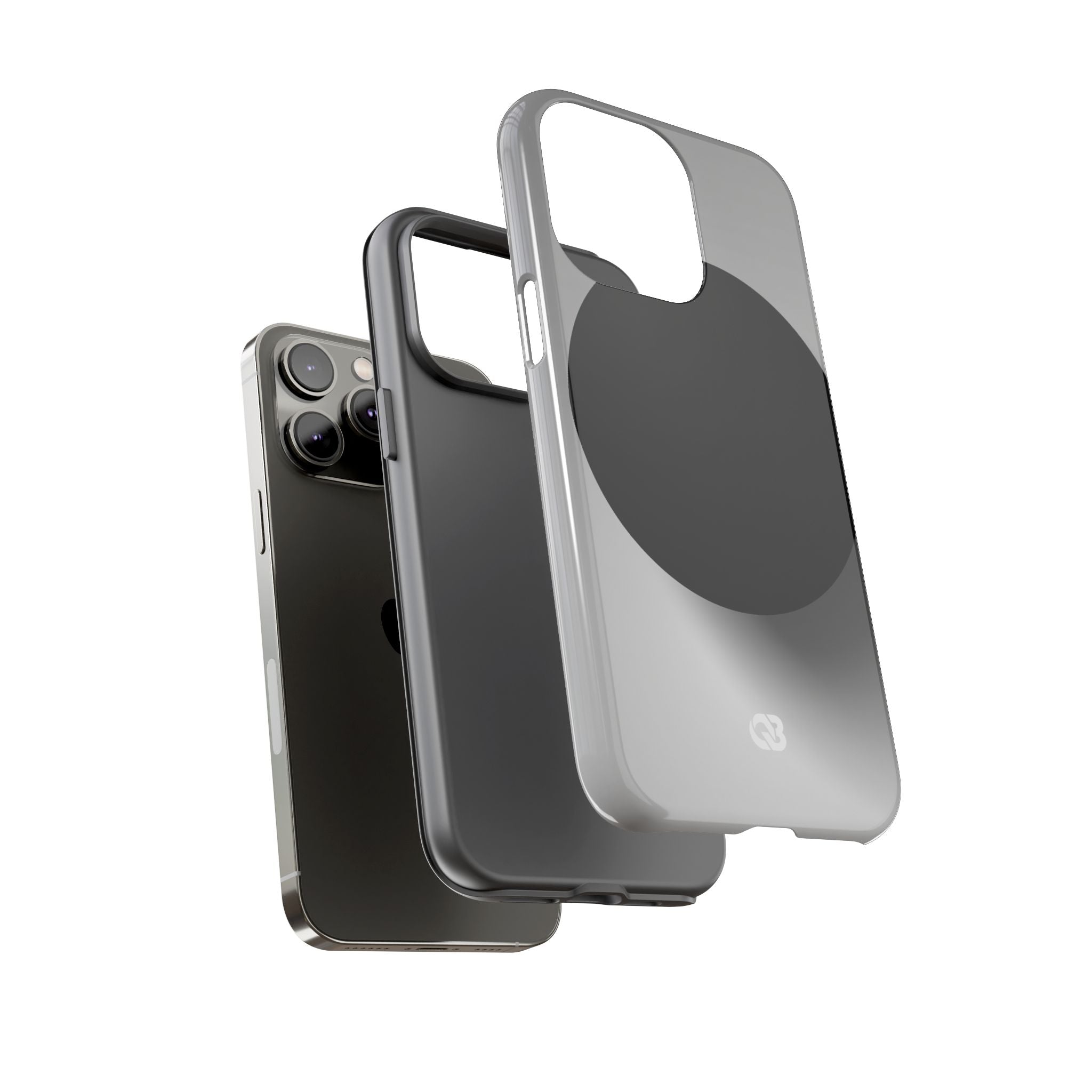 Grey Tough Phone Case for iPhone - Matte Onyx Sphere