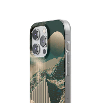 Green Lite Phone Case for iPhone - Lunar Moss Topography