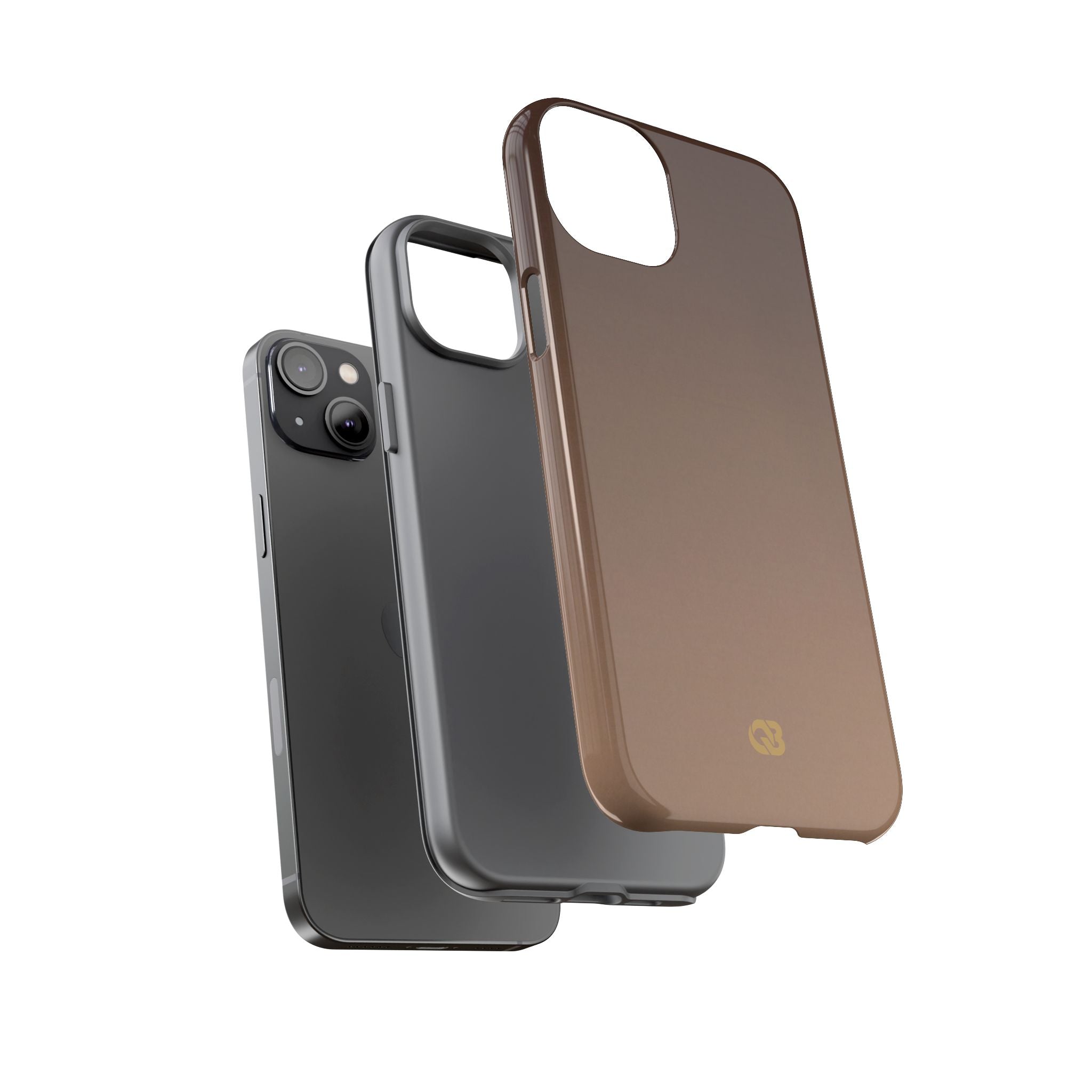 Brown Tough Phone Case for iPhone - Smoked Caramel Fade