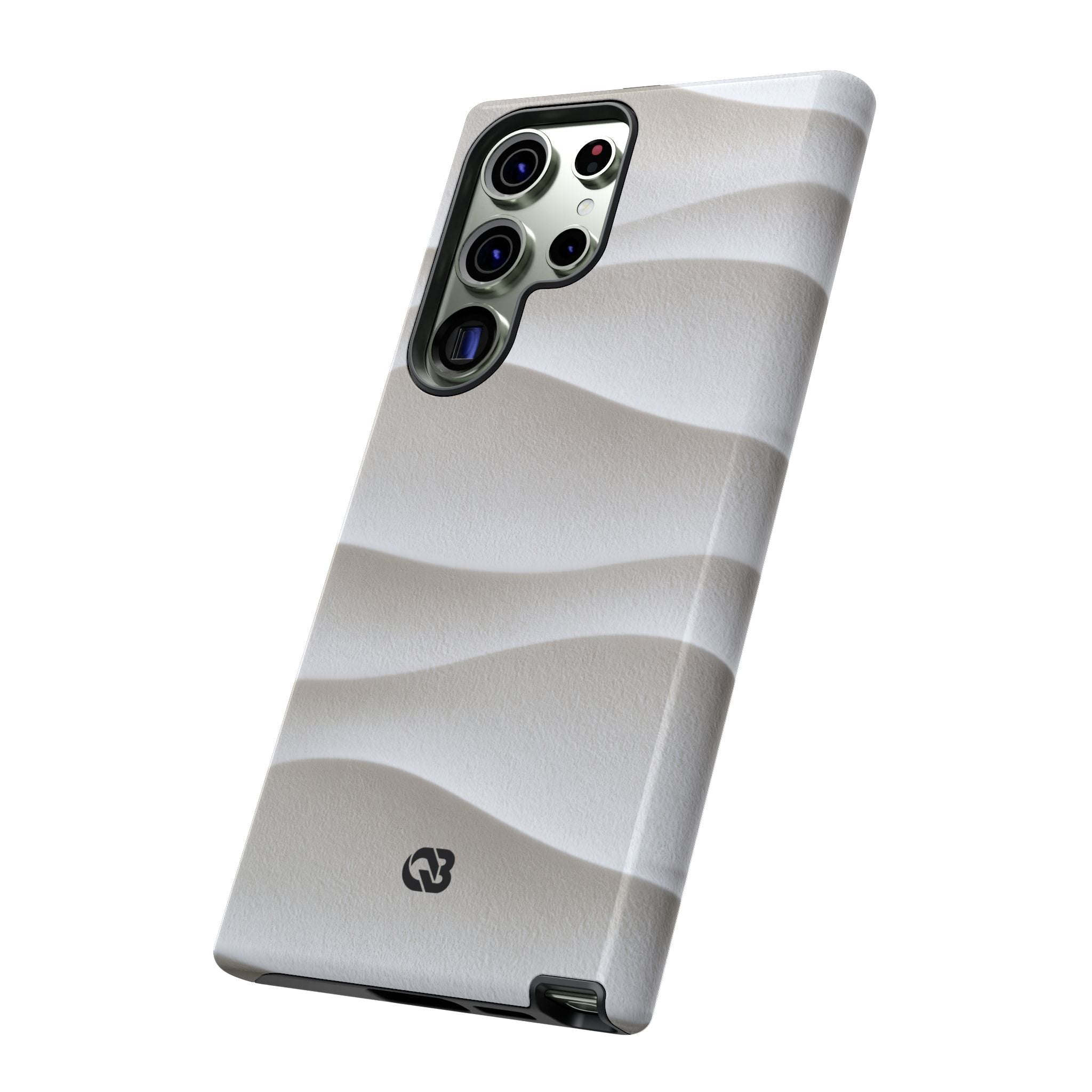 White Tough Phone Case for Samsung - Arctic Flow Ridges