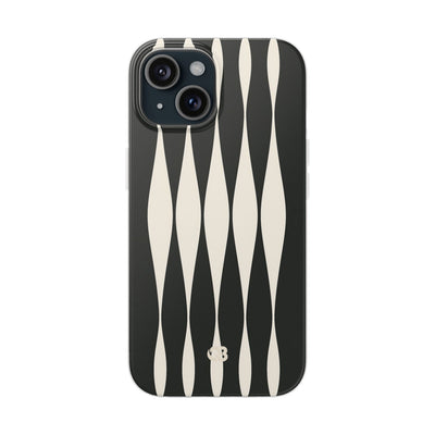 Black Lite Phone Case for iPhone - Ivory Spindle Grid