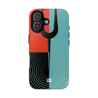 Teal Tough Phone Case for iPhone - Sonic Static Split