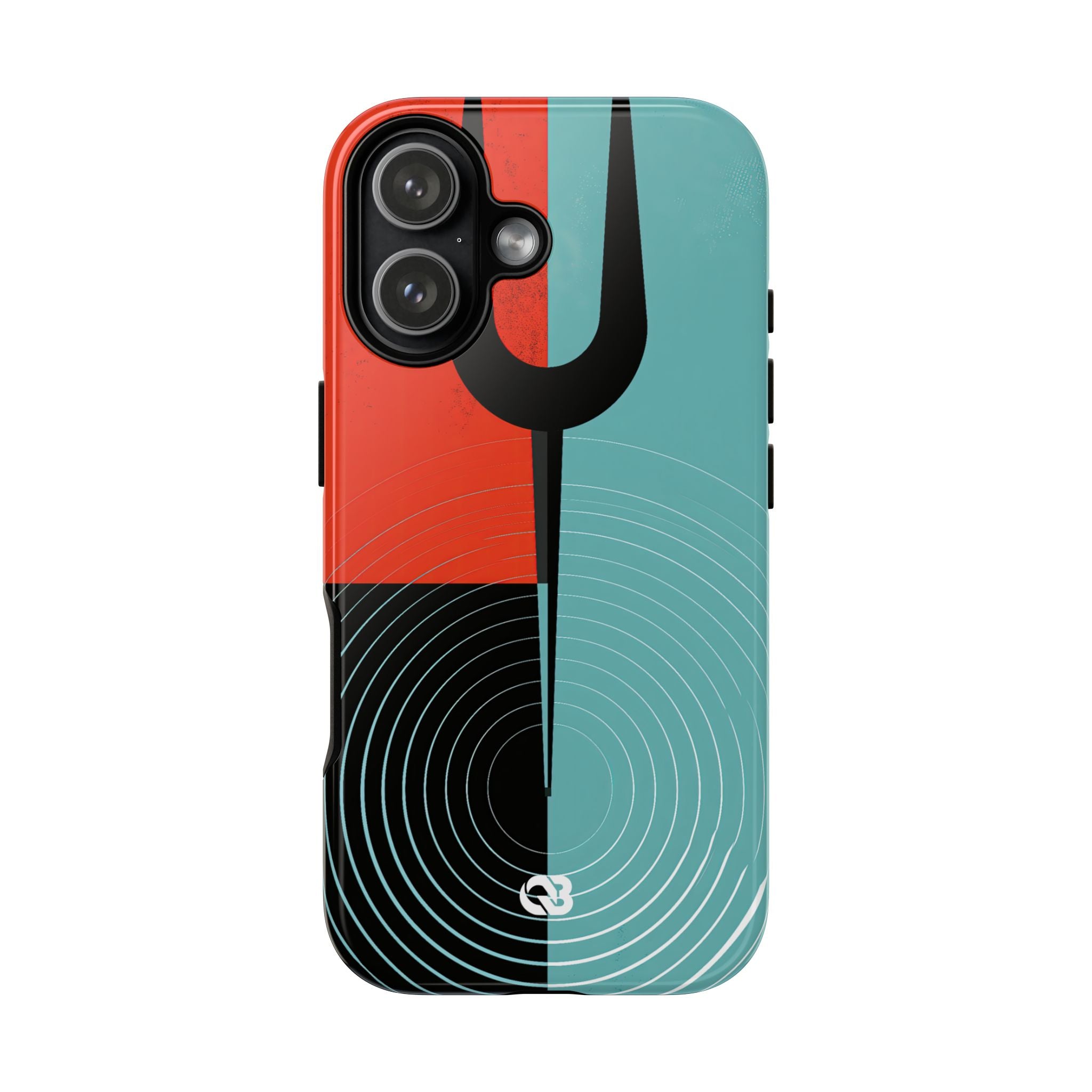 Teal Tough Phone Case for iPhone - Sonic Static Split