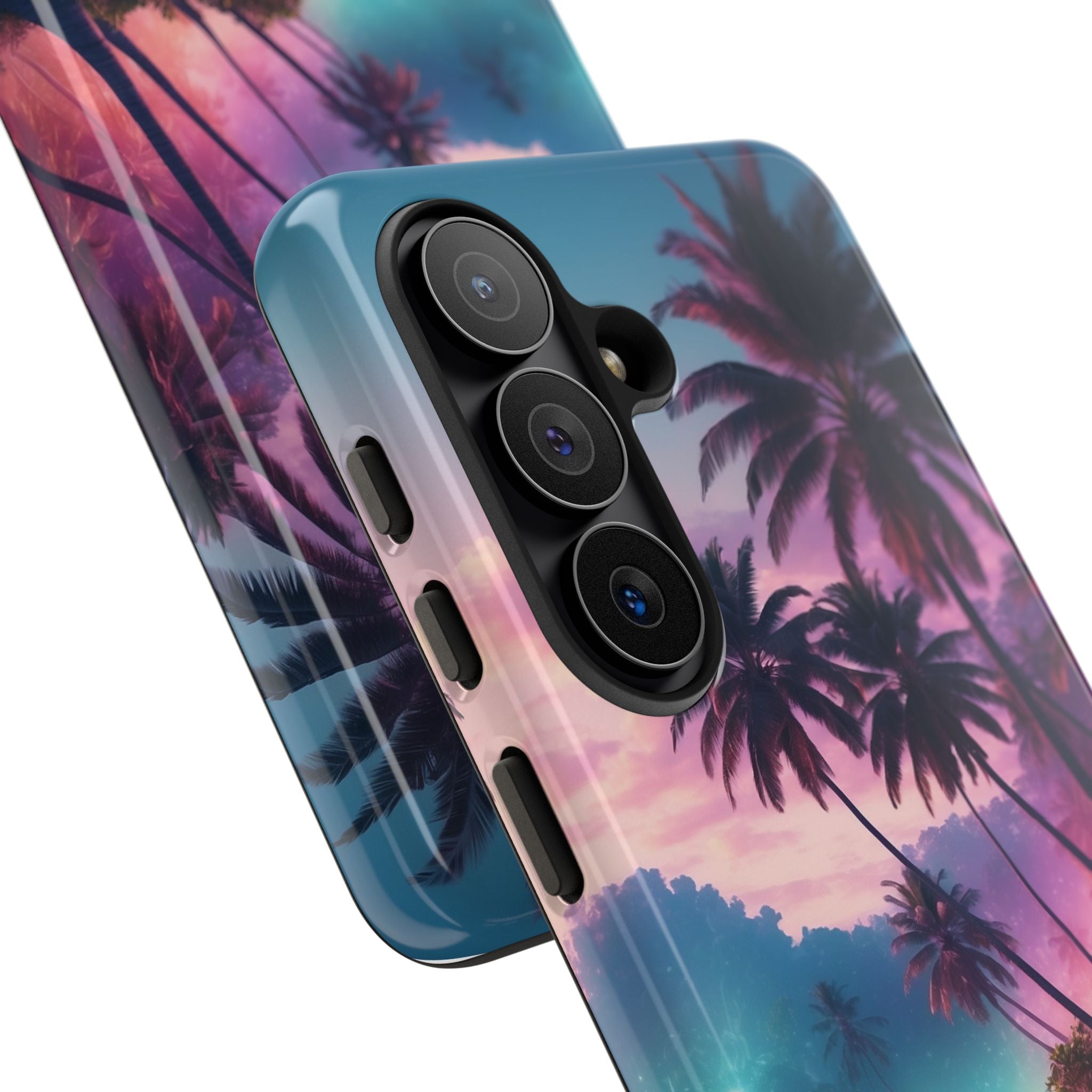 Neon Shore Palms · Tough Handyhülle für Samsung