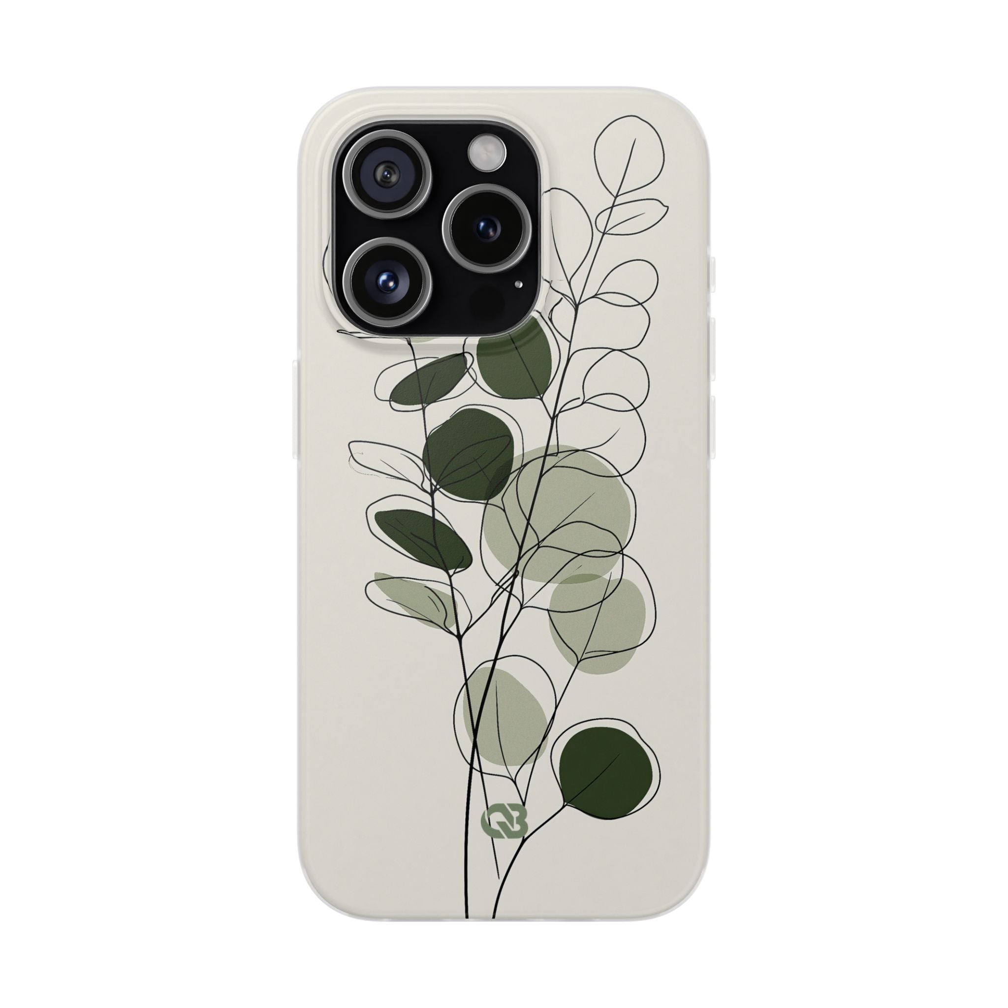 Green Lite Phone Case for iPhone - Muted Eucalyptus Sketch