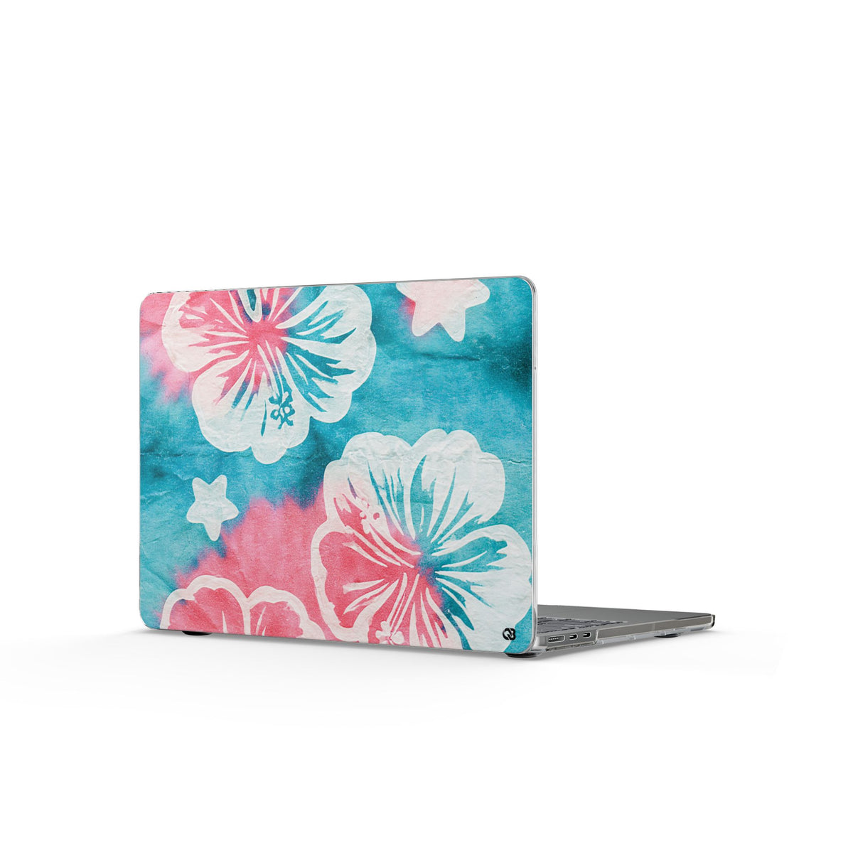 Tropical Hibiscus Bloom · Clear Hard Case for MacBook · Teal