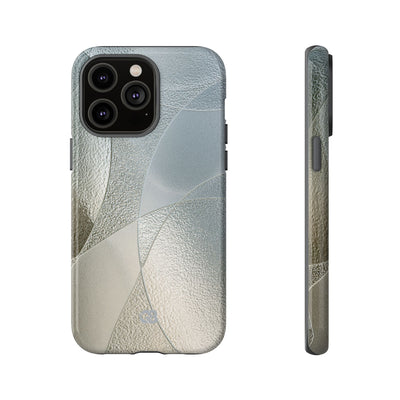 Silver Tough Phone Case for iPhone - Frosted Silver Mosaic