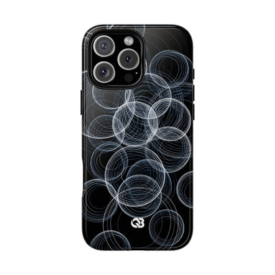Black Tough Phone Case for iPhone - Frosted Ring Matrix