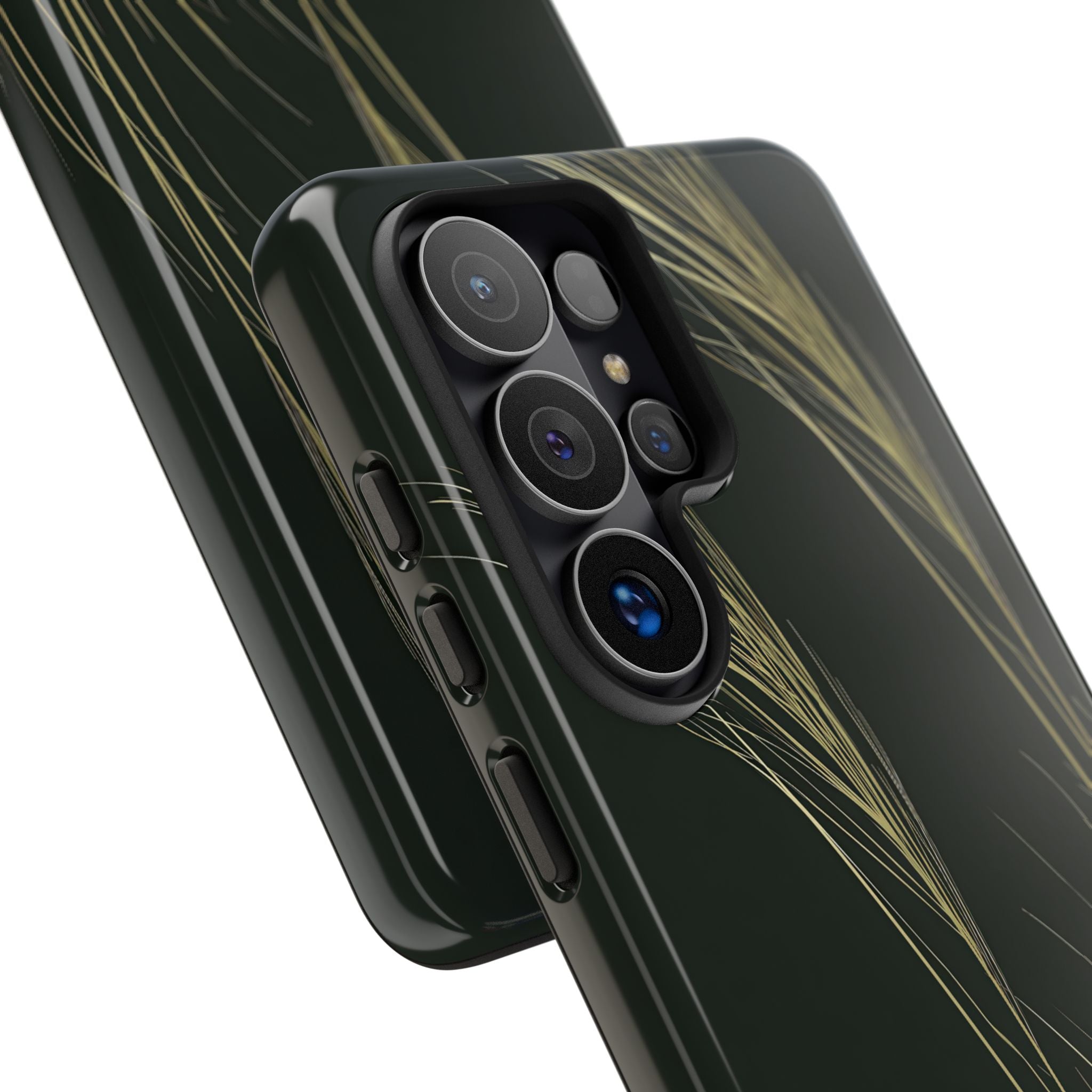 Green Tough Phone Case for Samsung - Midnight Gilded Grass