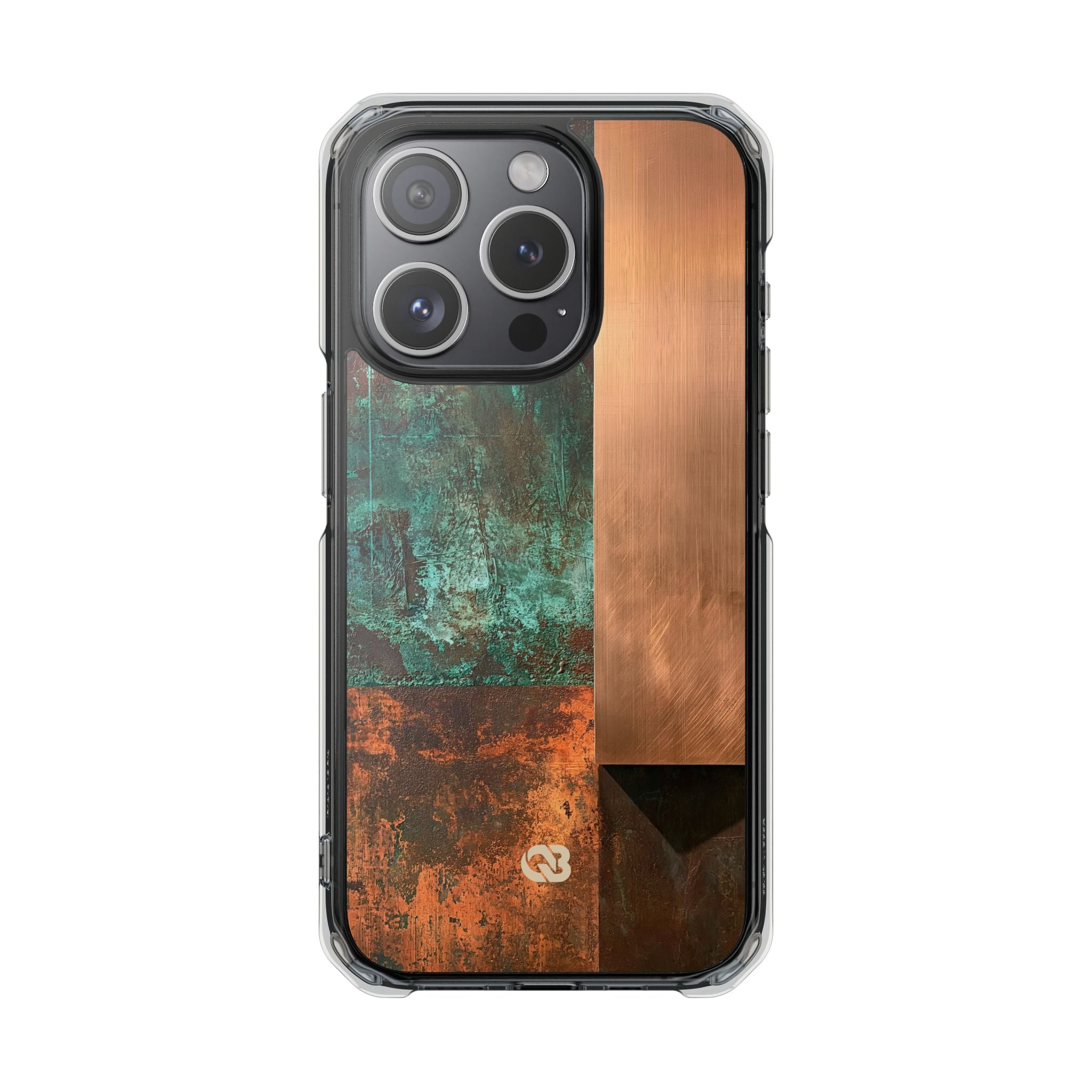 Teal Impact MagSafe Phone Case for iPhone - Verdigris Copper Slab