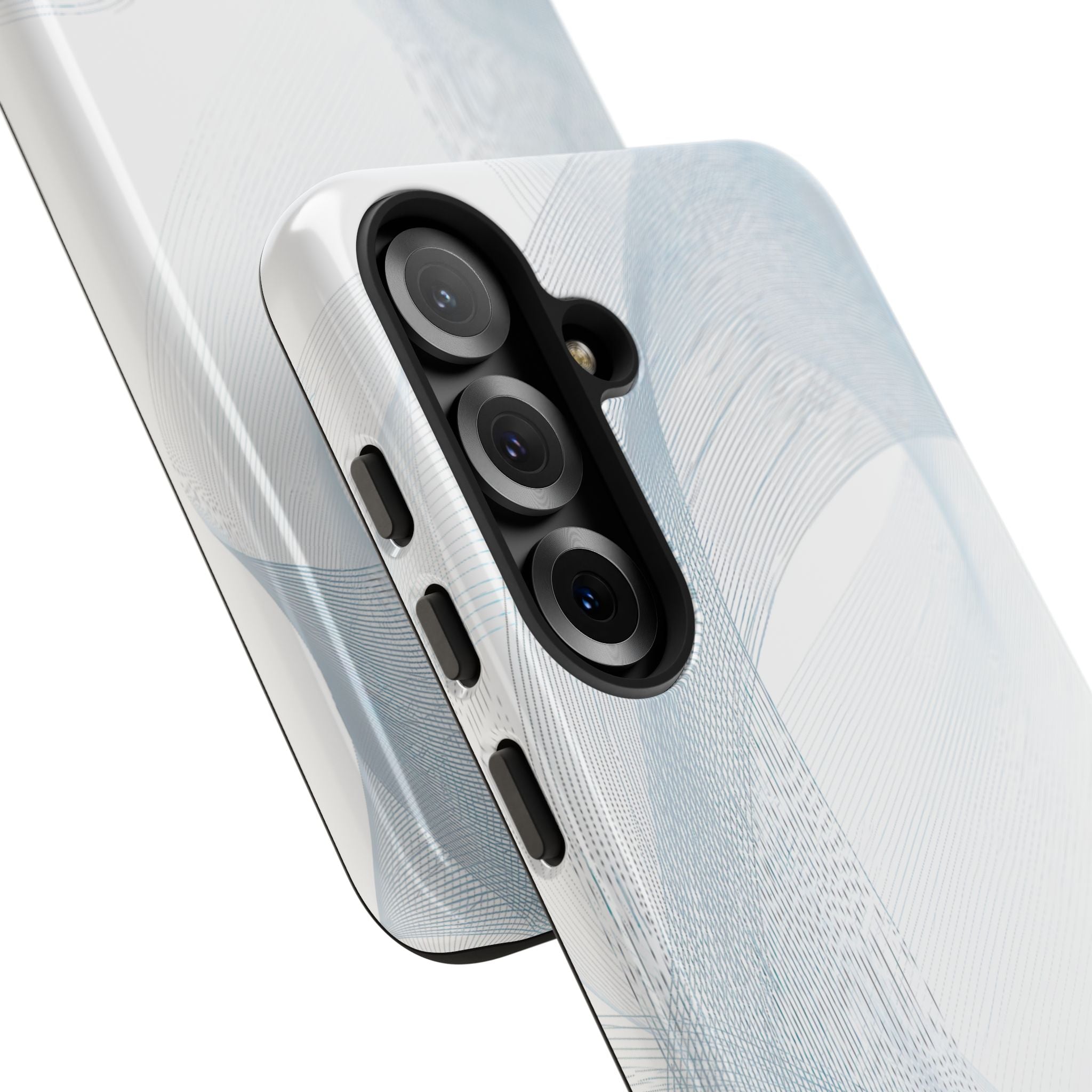 White Tough Phone Case for Samsung - Arctic Line Current
