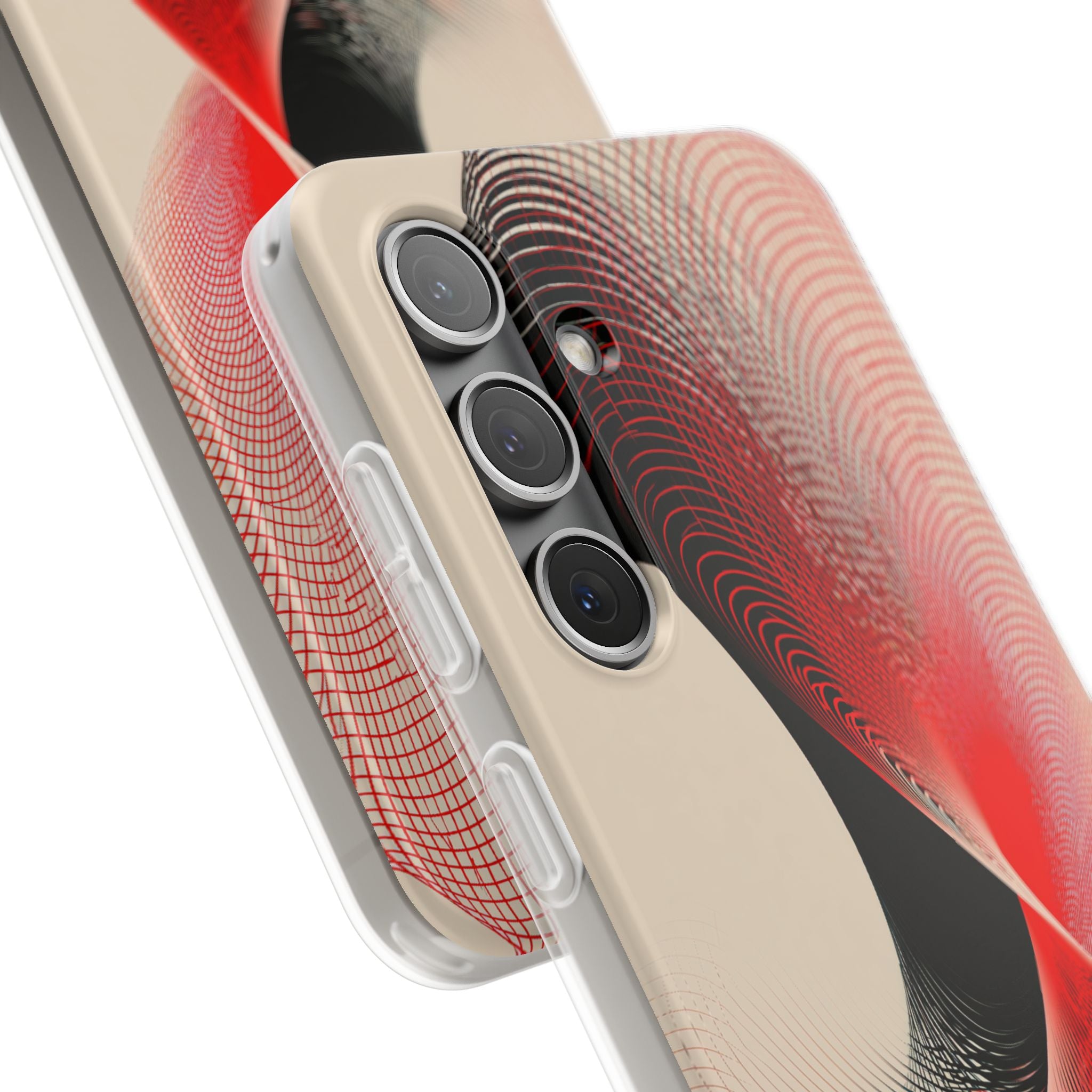 Red Lite Phone Case for Samsung - Crimson Grid Vortex