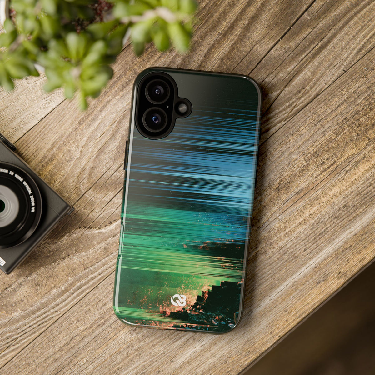 Digital Shoreline Drift · Tough Phone Case for iPhone · Teal