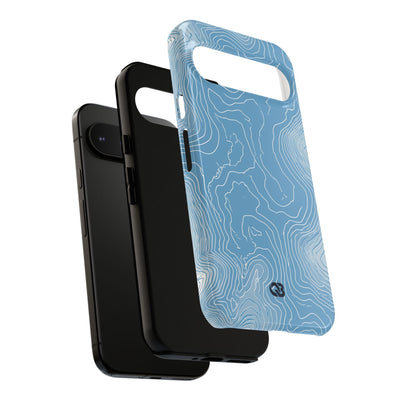 Blue Tough Phone Case for Google Pixel - Glacial Ridge Topo