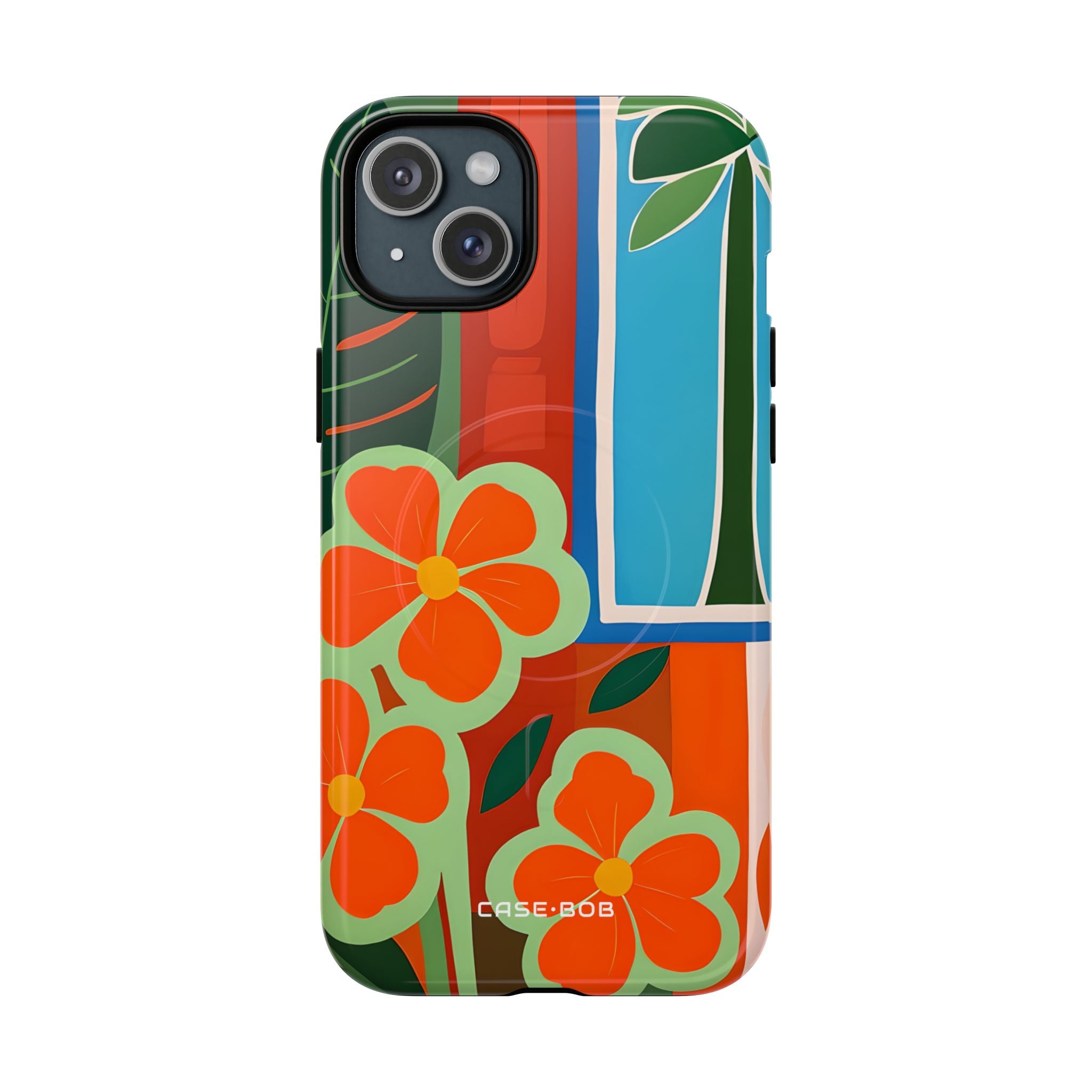Oranje Bloesem Explosie iPhone 15 Plus Cover - Tough+