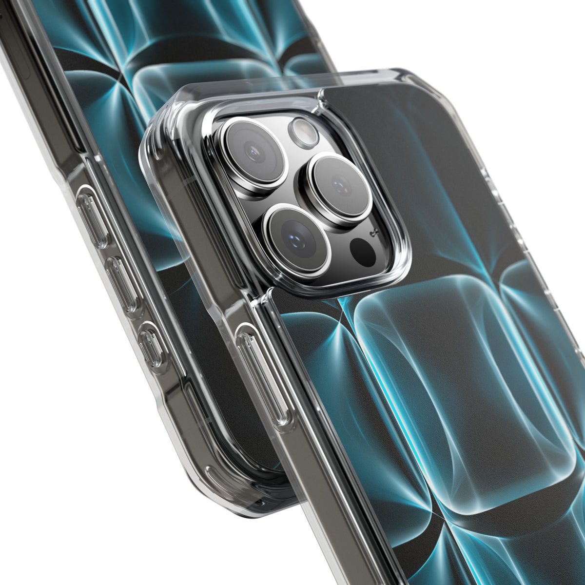Cyan Core Matrix · Clear Impact Magnetic Phone Case for iPhone · Blue
