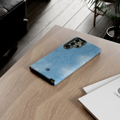 Blue Tough Phone Case for Samsung - Glacial Ridge Topo