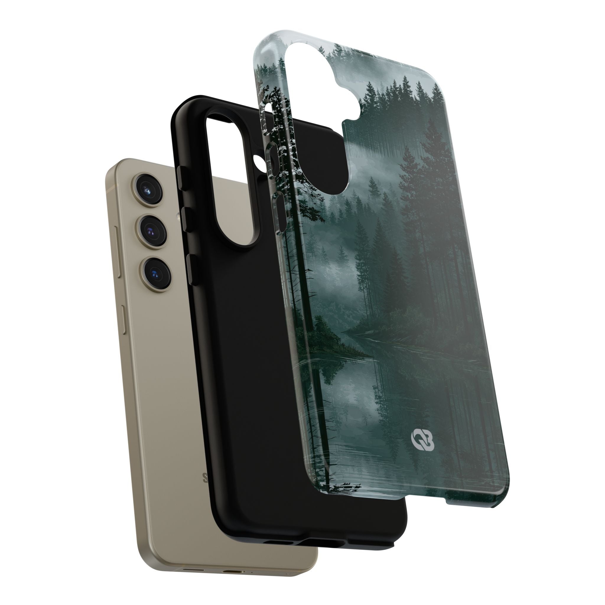 Green Tough Phone Case for Samsung - Misty Evergreen Mirror