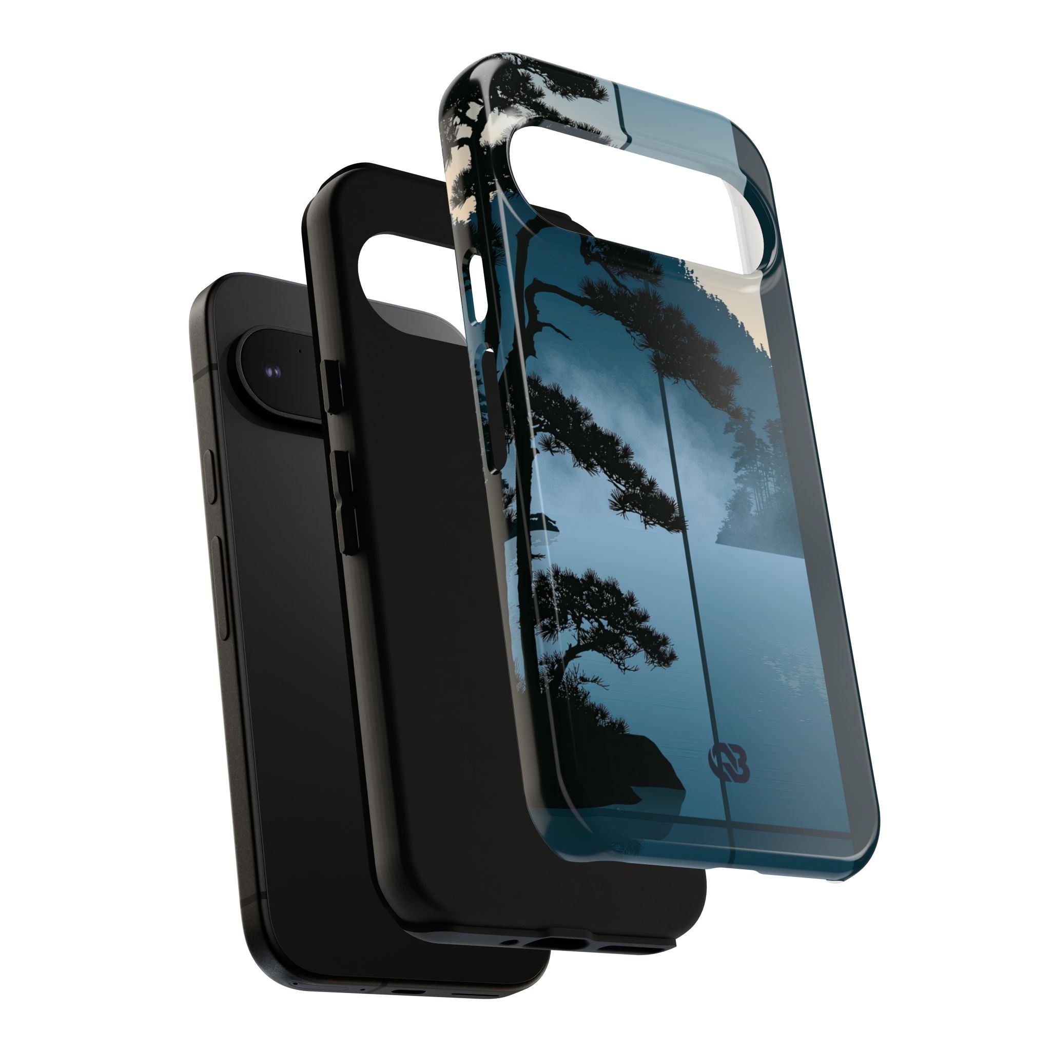 Blue Tough Phone Case for Google Pixel - Kyoto Mist Pine