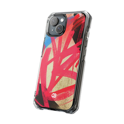 Neon Spray Tag · Clear Impact Magnetic Phone Case for iPhone · Pink
