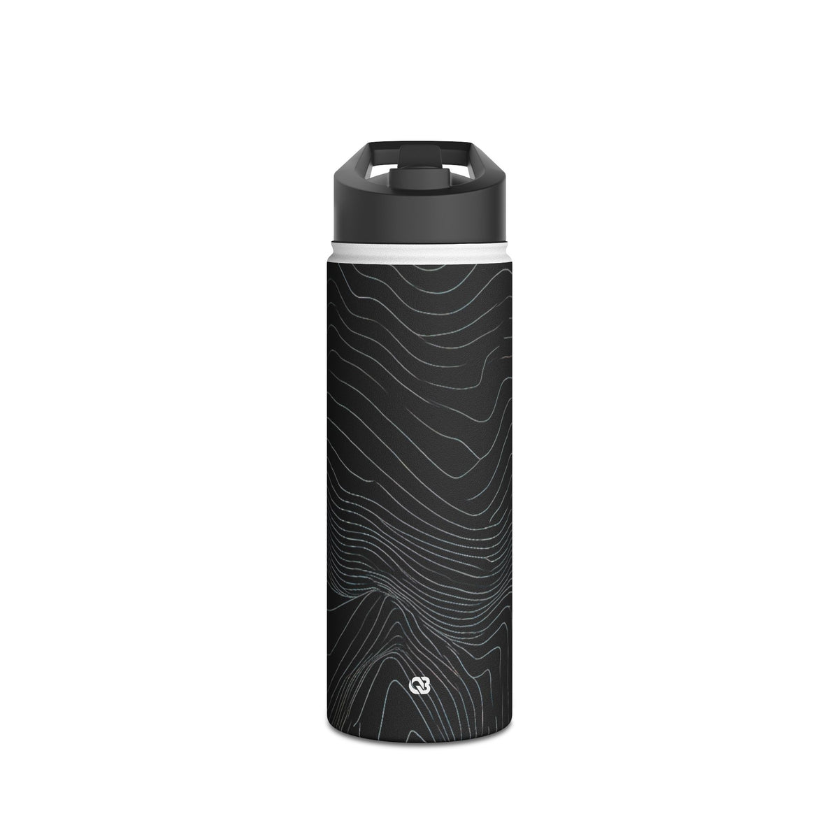 Obsidian Contour Elevation · Insulated Water Bottle · Black