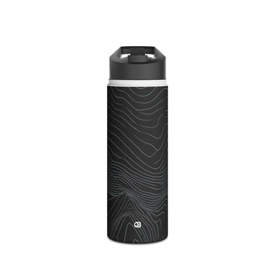 Obsidian Contour Elevation · Insulated Water Bottle · Black
