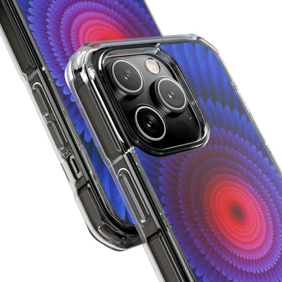 Radial Spectrum Bloom · Clear Impact Magnetic Phone Case for iPhone · Blue