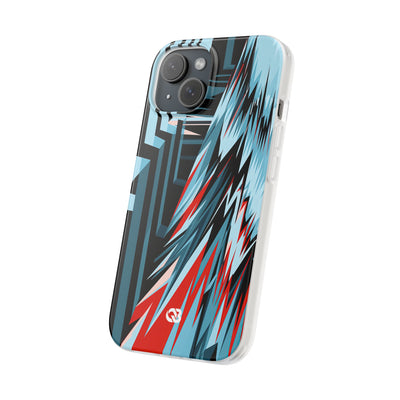 Blue Lite Phone Case for iPhone - Glitch Peak Cyan
