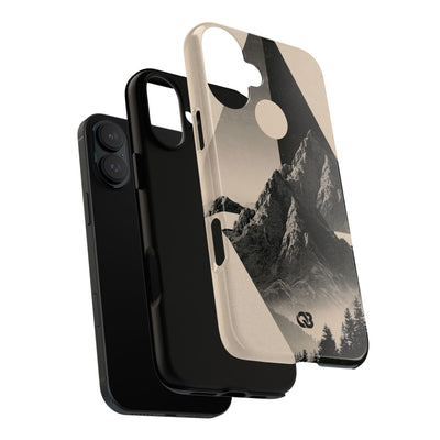 Beige Tough Phone Case for iPhone - Obsidian Summit Parchment