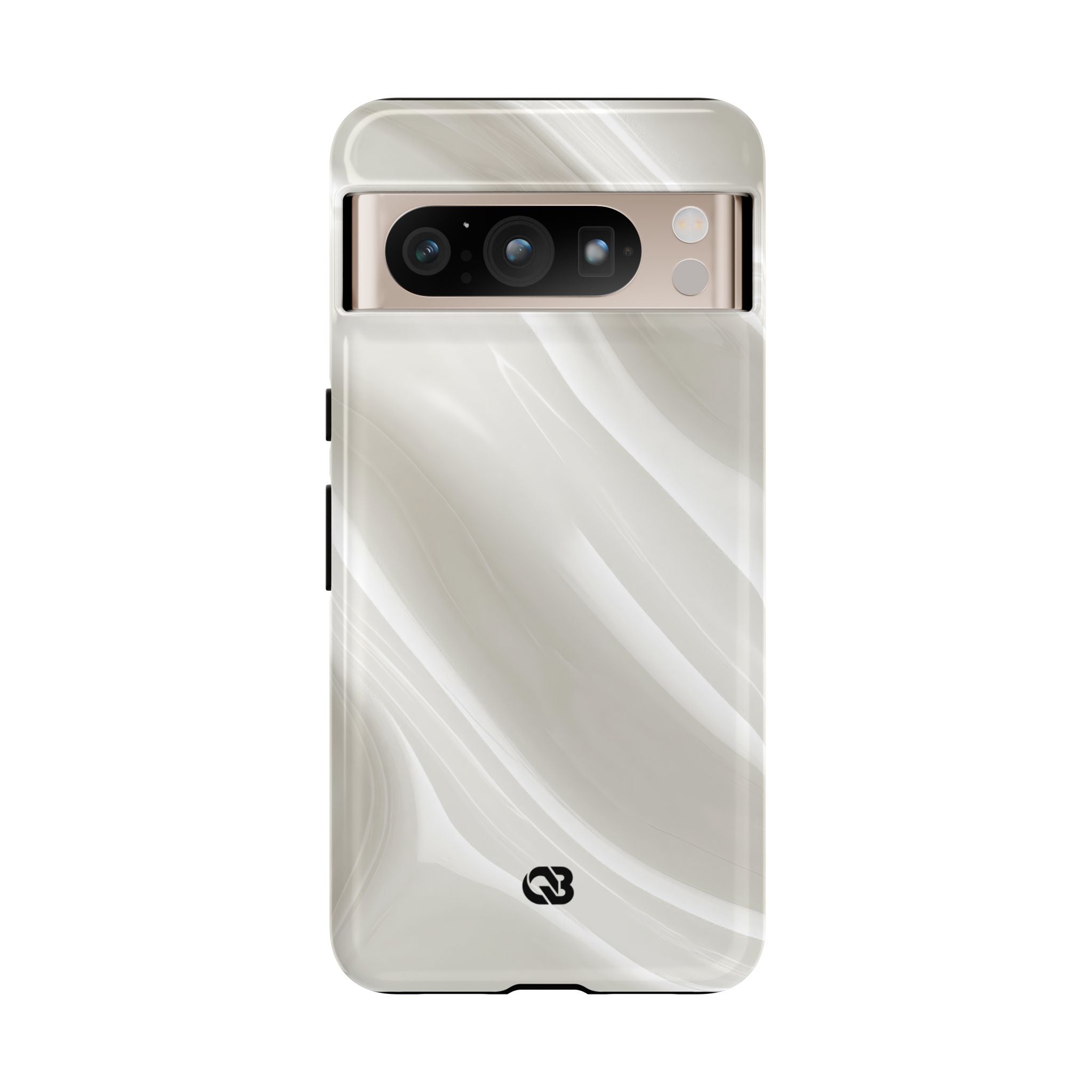White Tough Phone Case for Google Pixel - Polished Ivory Wave