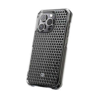 Silver Impact MagSafe Phone Case for iPhone - Brutalist Steel Mesh
