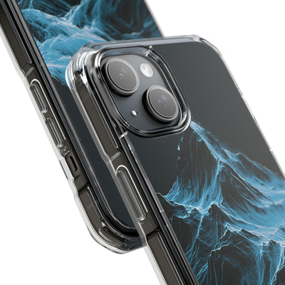 Nordic Frost Peak · Clear Impact Magnetic Phone Case for iPhone · Blue