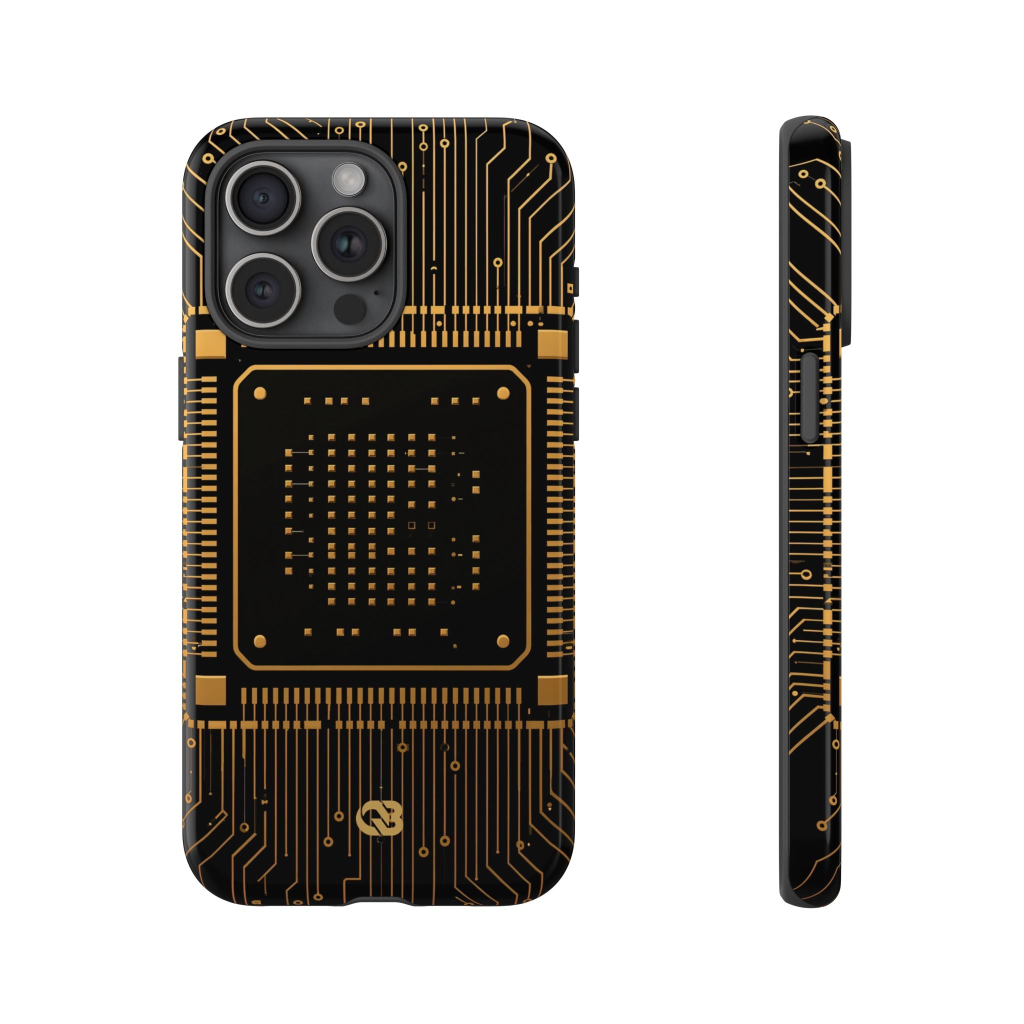 Gold Tough Phone Case for iPhone - Cyber Gold Processor