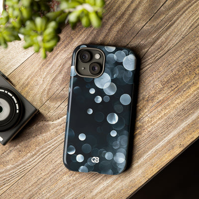 Black Tough Phone Case for iPhone - Silver Orbit Glow