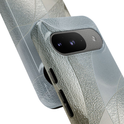 Silver Tough Phone Case for Google Pixel -Frosted Silver Mosaic