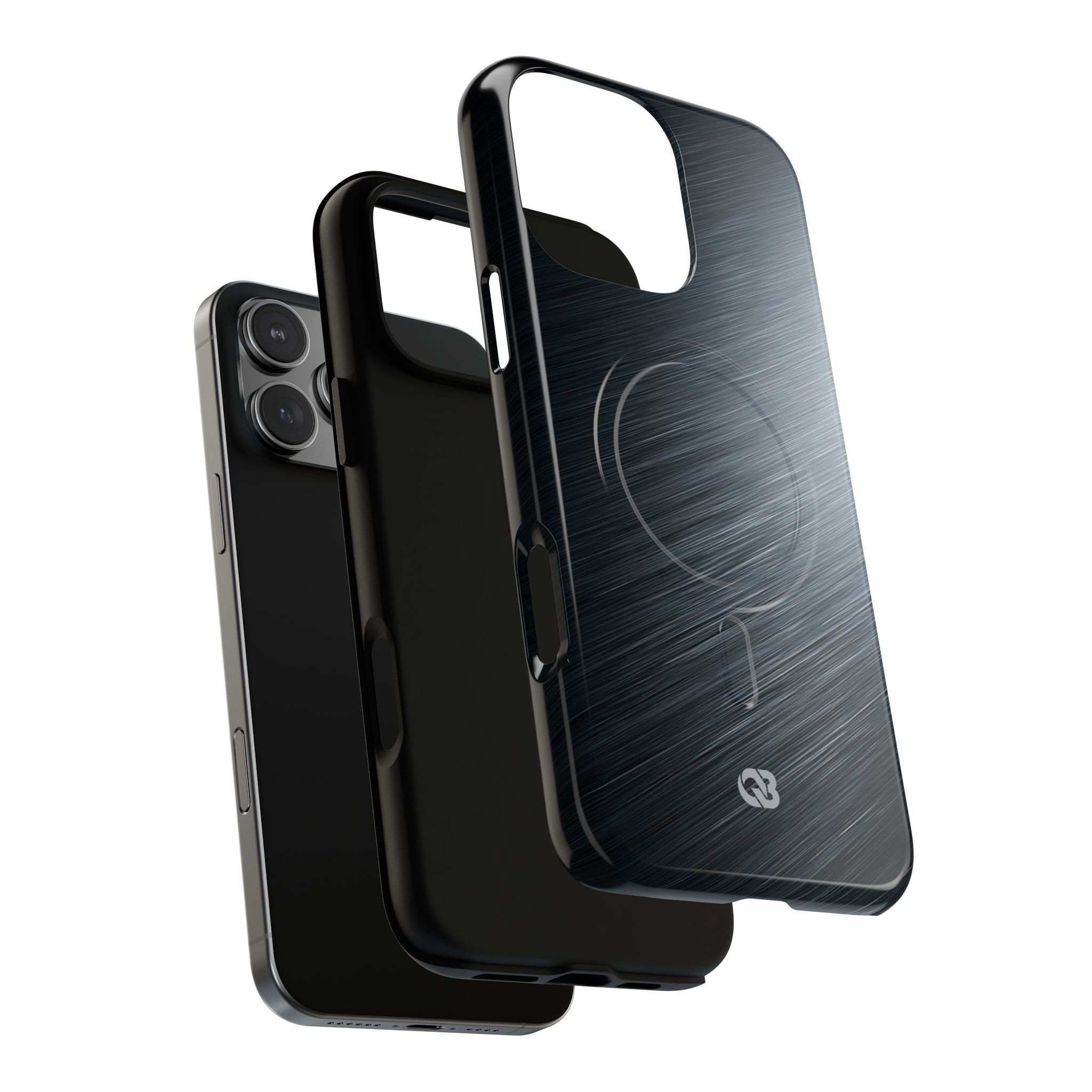 Grey Tough 2.0 Magsafe Phone Case for iPhone - Charcoal Brushed Steel