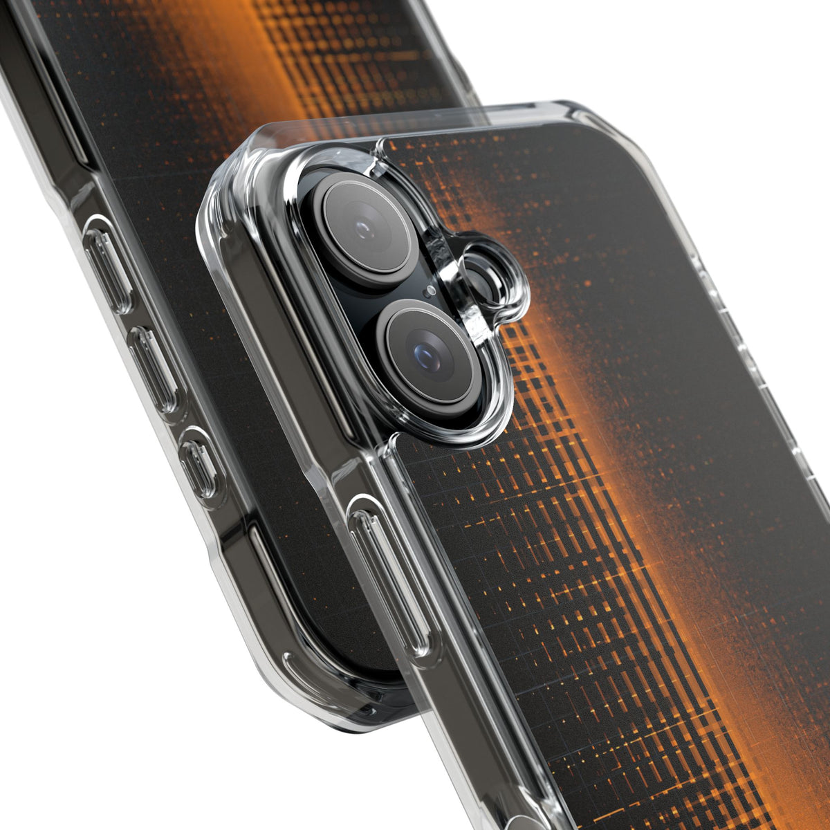 Amber Frequency · Clear Impact Magnetic Phone Case for iPhone · Orange