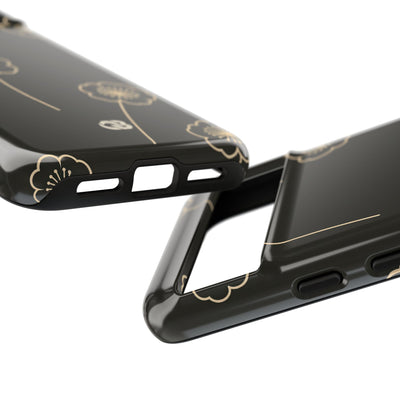 Black Tough Phone Case for Google Pixel - Obsidian Sand Petals
