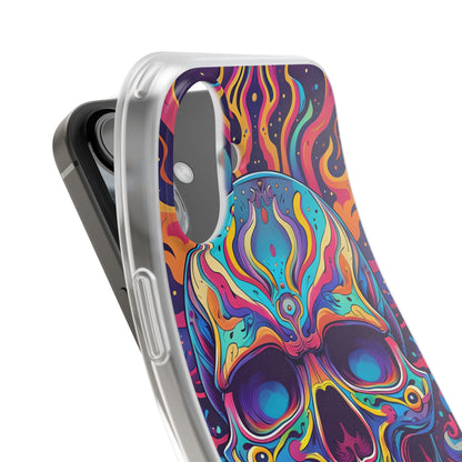 Flaming Skull iPhone 16 Plus Cover - Blød